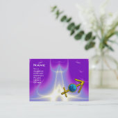 SAGITTARIUS - blauw paars roze violet Visitekaartje (Staand voorkant)