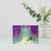 SAGITTARIUS - blauw violet paars Visitekaartje (Staand voorkant)