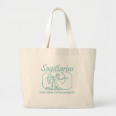 Sagittarius Blauwgroen Grote Tote Bag (Voorkant)