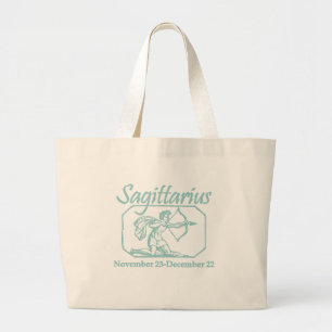 Sagittarius Blauwgroen Grote Tote Bag