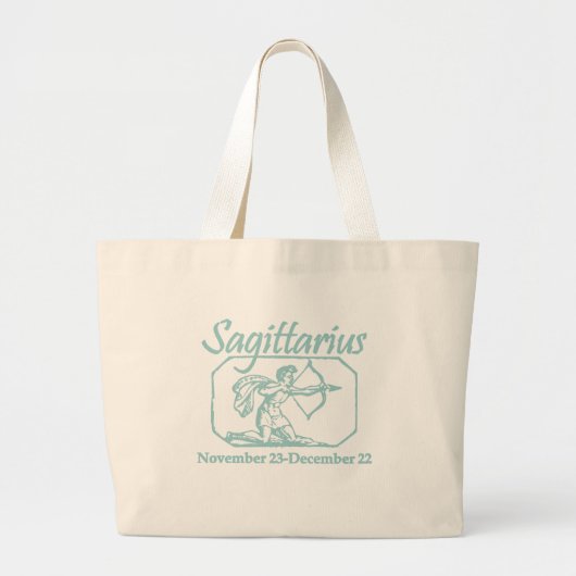 Sagittarius Blauwgroen Grote Tote Bag (Voorkant)