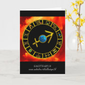 SAGITTARIUS Blue, Gold Zodiac Birthday Chart Kaart (Gele Bloem)