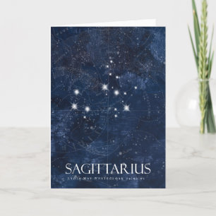 Sagittarius Card met naam, starsign zodiac Feestdagen Kaart