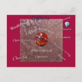 Sagittarius characteristics zodiac card briefkaart (Voorkant)