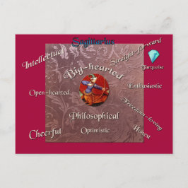 Sagittarius characteristics zodiac card briefkaart
