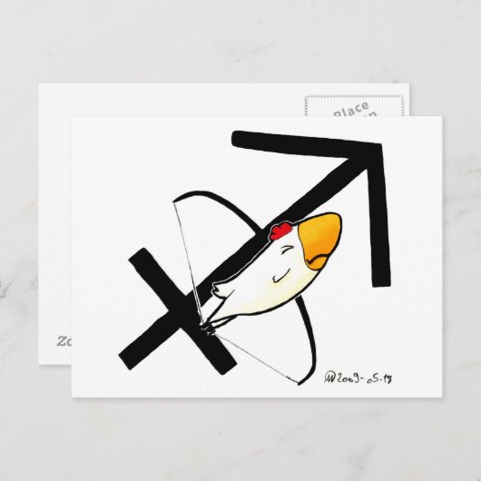 Sagittarius Chicken Briefkaart (Voorkant / Achterkant)