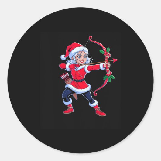 Sagittarius Christmas Archer Zodiac Cute Holiday H Ronde Sticker (Voorkant)