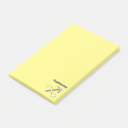 Sagittarius chrome symbool post-it® notes (Schuin)