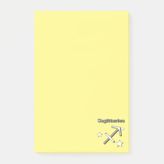 Sagittarius chrome symbool post-it® notes (Voorkant)