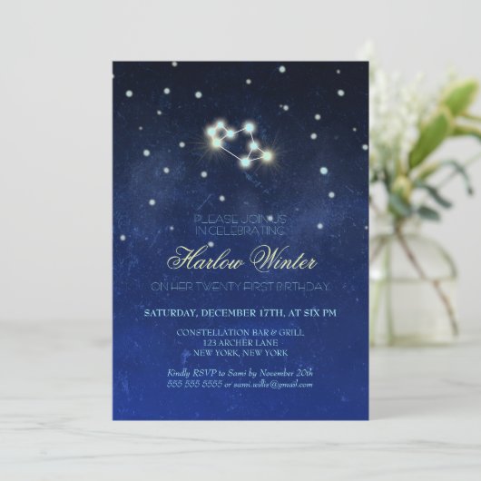 Sagittarius Constellation Birthday Party Kaart (Staand voorkant)