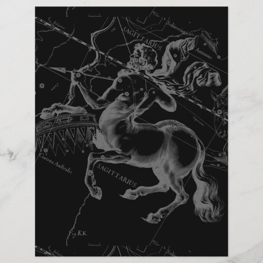 Sagittarius Constellation Classy Hevelius Engaving (Voorkant)