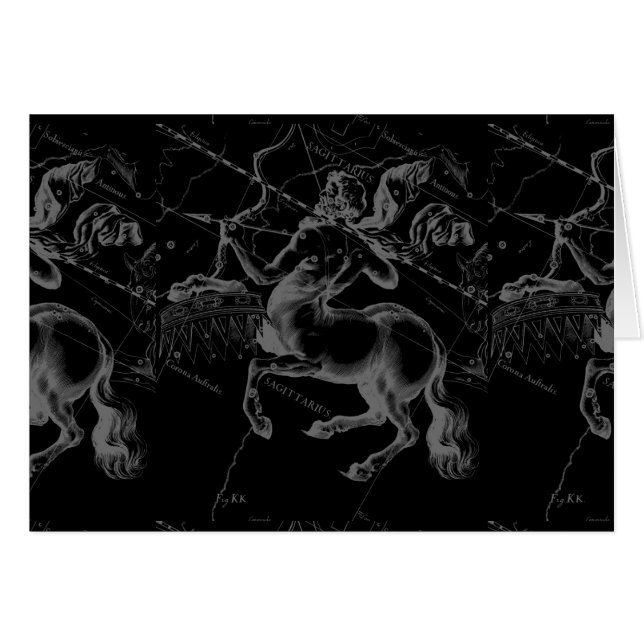 Sagittarius Constellation Classy Hevelius Engaving (Voorkant Horizontaal)