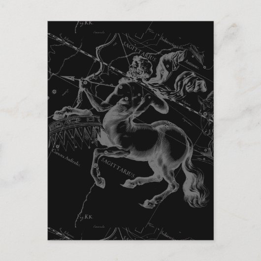 Sagittarius Constellation Classy Hevelius Engaving Briefkaart (Voorkant)