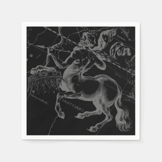 Sagittarius Constellation Classy Hevelius Engaving Servet (Voorkant)