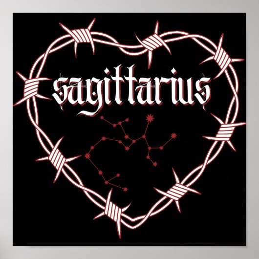 Sagittarius Constellation Gothic Dark Celestial Poster (Voorkant)