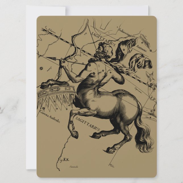 Sagittarius Constellation Hevelius 1690 Engraving (Voorkant)