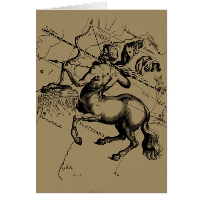 Sagittarius Constellation Hevelius 1690 Engraving (Voorkant)