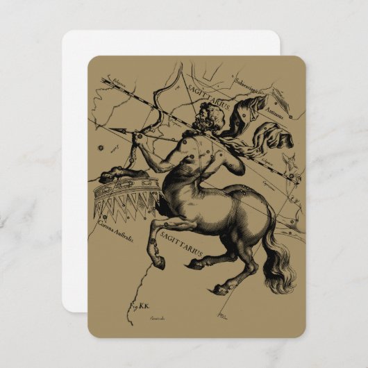 Sagittarius Constellation Hevelius 1690 Engraving (Voorkant / Achterkant)