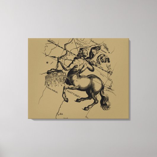 Sagittarius Constellation Hevelius 1690 Engraving Canvas Afdruk (Voorkant)