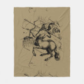 Sagittarius Constellation Hevelius 1690 Engraving Fleece Deken (Voorkant)