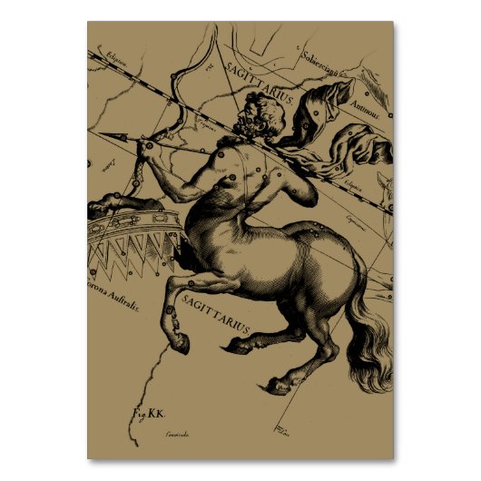 Sagittarius Constellation Hevelius 1690 Engraving Kaart (Voorkant)