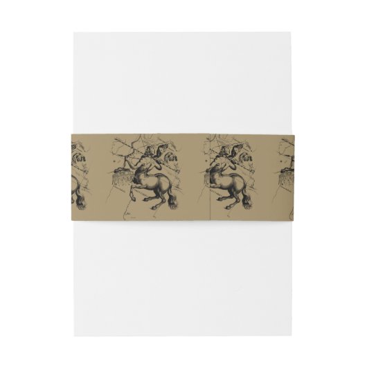 Sagittarius Constellation Hevelius 1690 Engraving Uitnodigingen Wikkel (Achterkant Voorbeeld)