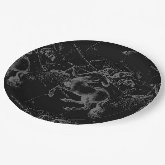 Sagittarius Constellation Hevelius 1690 on black Papieren Bordje (Gekanteld)