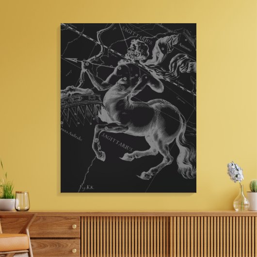 Sagittarius Constellation Hevelius circa 1690 Canvas Afdruk (Insitu (Woonkamer))