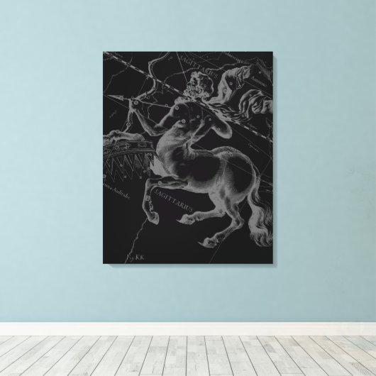 Sagittarius Constellation Hevelius circa 1690 Canvas Afdruk (Insitu (Houten vloer))