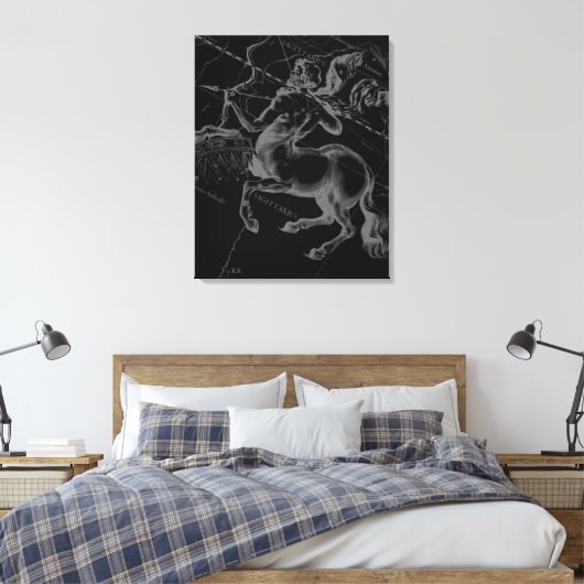 Sagittarius Constellation Hevelius circa 1690 Canvas Afdruk (Insitu (Slaapkamer))