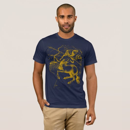 Sagittarius Constellation Hevelius circa 1690 T-shirt (Voorkant volledig)