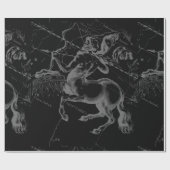 Sagittarius Constellation Hevelius Map on Black Cadeaupapier (Vlak)