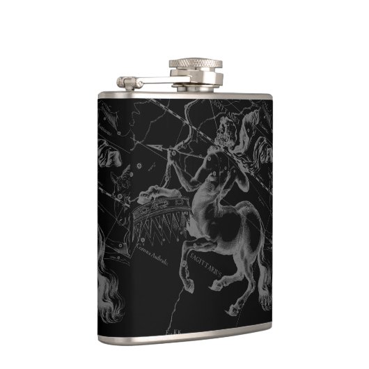 Sagittarius Constellation Hevelius Map on Black Heupfles (Rechts)