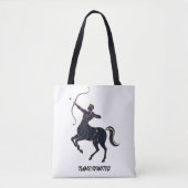 Sagittarius Constellation Line Art – Cosmic Zodiac Tote Bag (Voorkant)