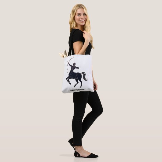 Sagittarius Constellation Line Art – Cosmic Zodiac Tote Bag (Op model)