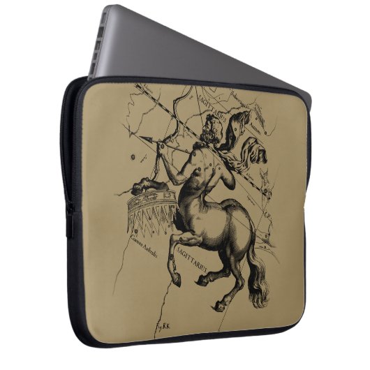 Sagittarius Constellation Map door Hevelius Laptop Sleeve (Voorkant Rechts)