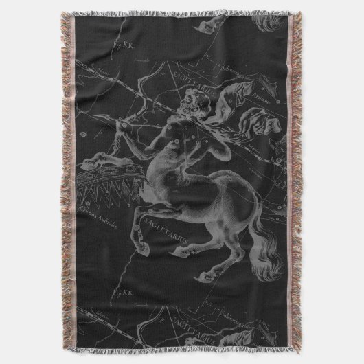 Sagittarius Constellation Map door Hevelius op Bla Deken (Voorkant Verticaal)