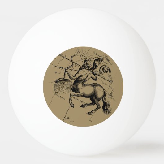 Sagittarius Constellation Map door Hevelius Pingpongbal (Achterkant)