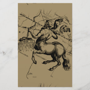 Sagittarius Constellation Map Engraving Hevelius Briefpapier