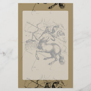 Sagittarius Constellation Map Engraving Hevelius Briefpapier