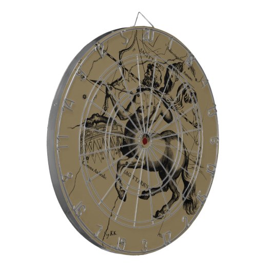 Sagittarius Constellation Map Engraving Hevelius Dartbord (Voorkant Links)