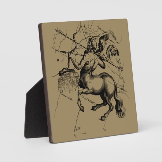 Sagittarius Constellation Map Engraving Hevelius Fotoplaat (Voorkant)