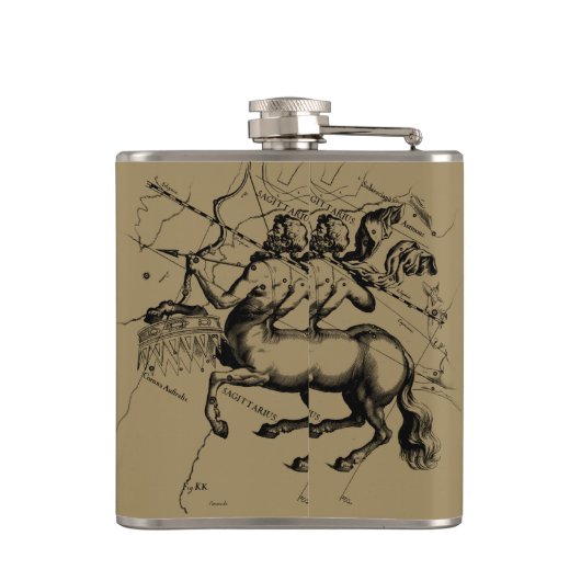 Sagittarius Constellation Map Engraving Hevelius Heupfles (Achterkant)