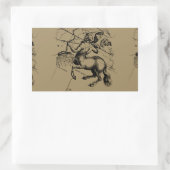 Sagittarius Constellation Map Engraving Hevelius Rechthoekige Sticker (Tas)