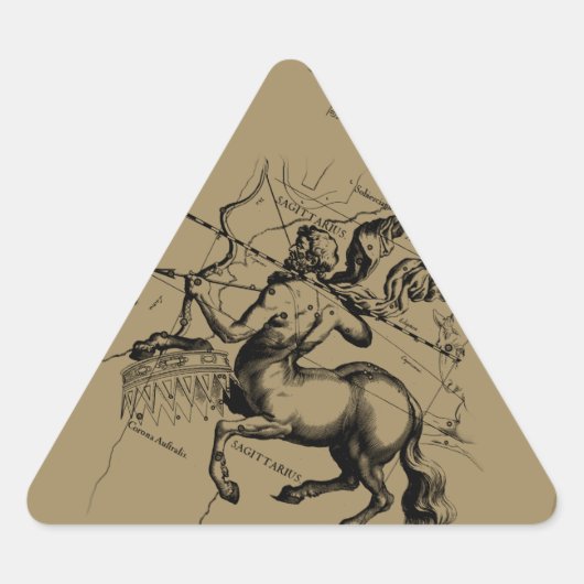 Sagittarius Constellation Map Engraving Hevelius Sticker (Voorkant)