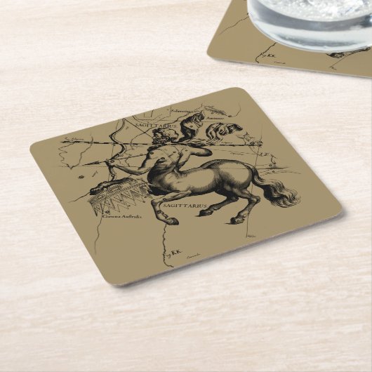 Sagittarius Constellation Map Hevelius 1690 Kartonnen Onderzetters (Schuin)
