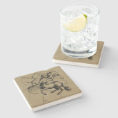 Sagittarius Constellation Map Hevelius 1690 Stenen Onderzetter (Zijkant)