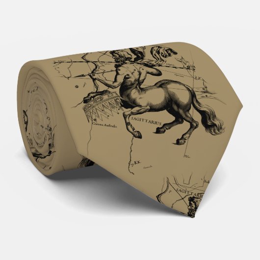 Sagittarius Constellation Map Hevelius 1690 Stropdas (Opgerold)