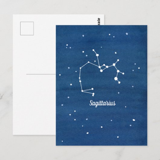 Sagittarius Constellation Night Sky Indigo Briefkaart (Voorkant / Achterkant)