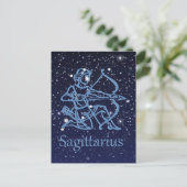 Sagittarius Constellation & Zodiac Sign with Stars Briefkaart (Staand voorkant)